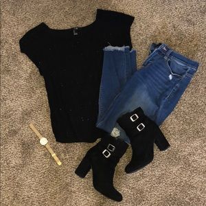 Forev21 Black sequent shirt